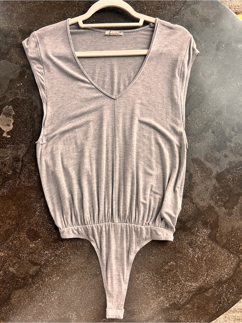 Intimately by Free People Gray V-Neck Bodysuit - Size XS